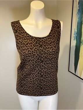 TAHARI-Arthur S. Levine Leopard Print Sleeveless Tank/Shell size 8